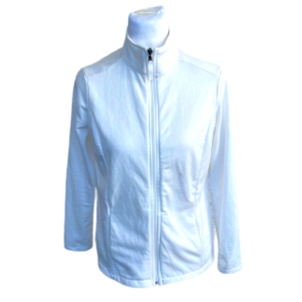 Croft & Barrow White Long Sleeve Zip Up Sweatshirt Women Size XS